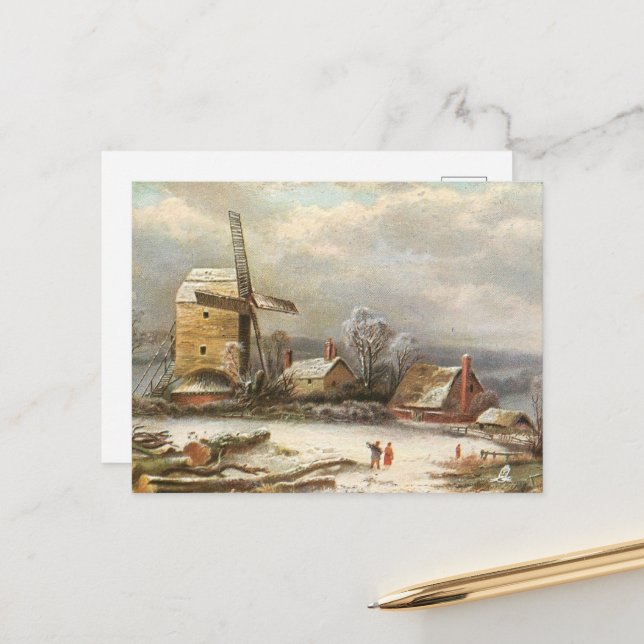 Postal Festiva Molino de viento (Anverso/Reverso In Situ)