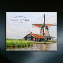 Molino de viento Zaanse Schans Acuarela Patrimonio