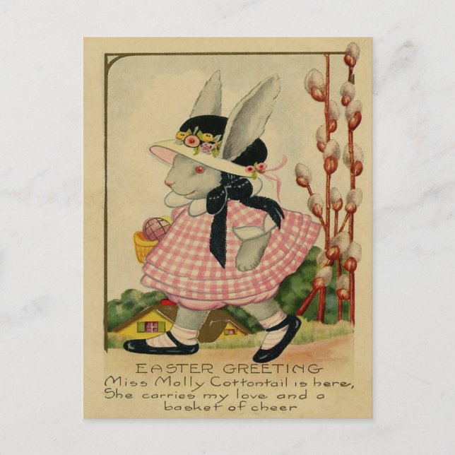 Postal Festiva Molly Cottontail Easter (Anverso)