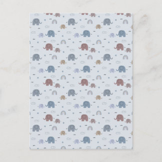 Postal Festiva Mom & Baby Elephant Pattern Shower Curtain