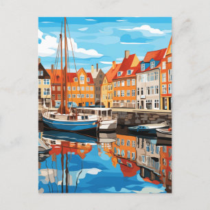 Postal Festiva Momentos en el puerto #8 de Copenhague