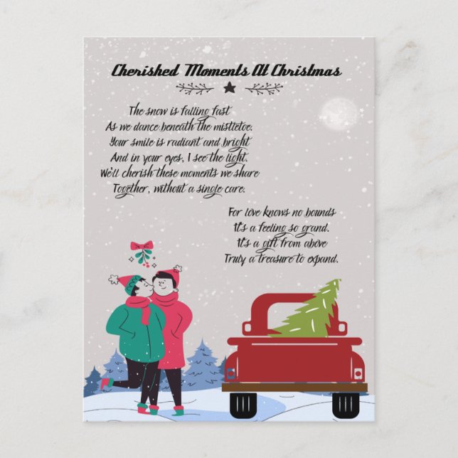 Postal Festiva Momentos preciados en el poema de los Navidades (Anverso)