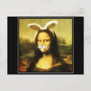 Postal Festiva Mona Lisa Bunny Ears Easter