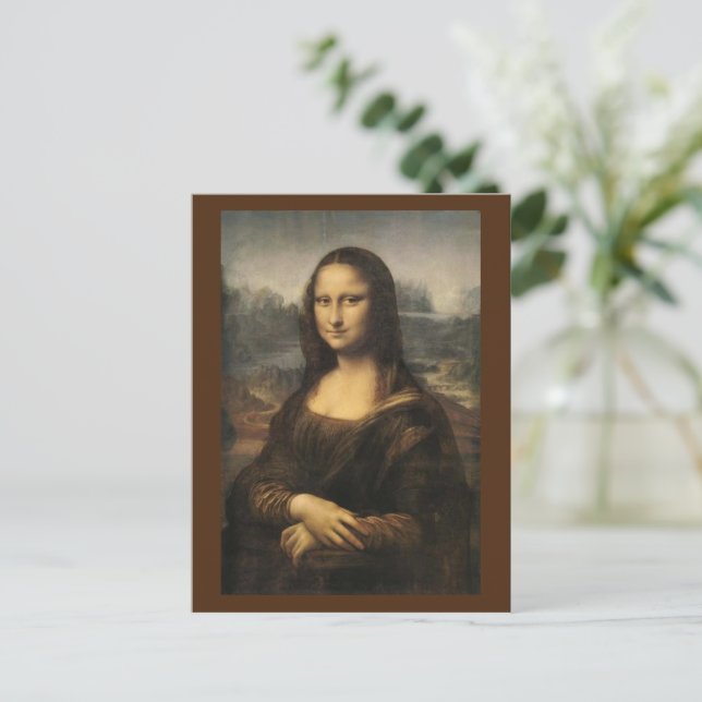 Postal Festiva Mona Lisa - Leonardo Da Vinci (Anverso de pie)