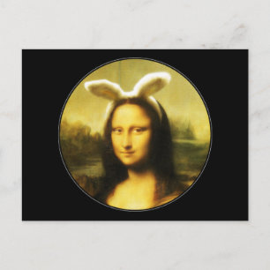 Postal Festiva Mona Lisa Orejas de Conejo Pascua