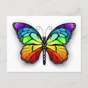 Postal Festiva Monarca de mariposa arcoiris