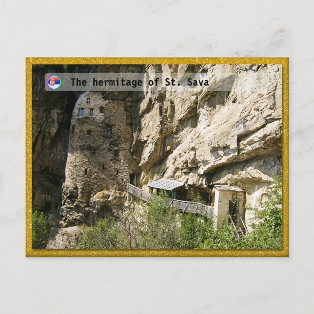 Postal Festiva MONASTERIOS SERBIOS - La ermita de San Sava 2 (Anverso)