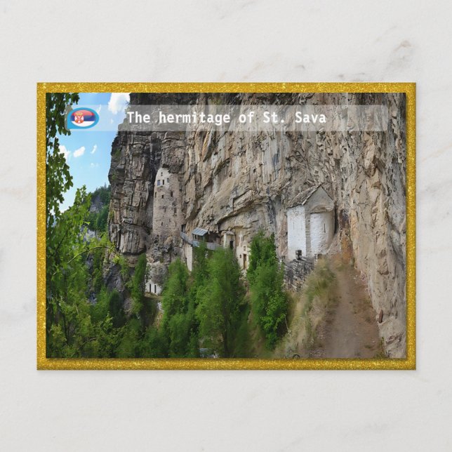Postal Festiva MONASTERIOS SERBIOS - La ermita de St. Sava (Anverso)