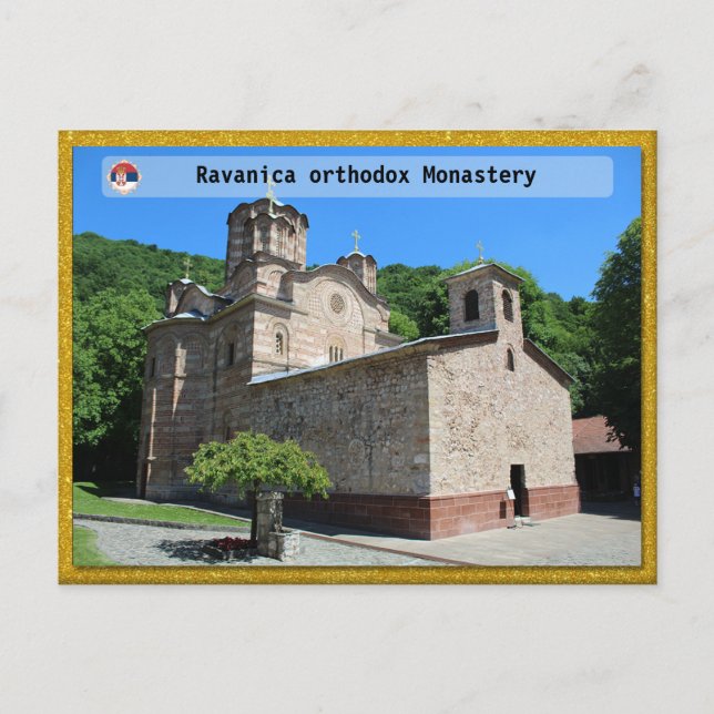Postal Festiva MONASTERIOS SERBIOS - Monasterio de Ravanica (Anverso)