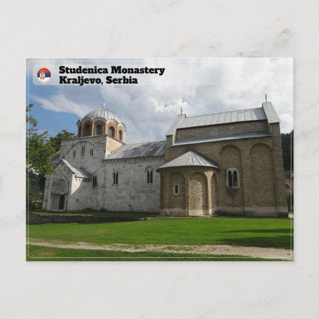 Postal Festiva MONASTERIOS SERBIOS - Monasterio de Studenica (Anverso)