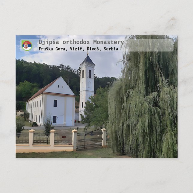 Postal Festiva MONASTERIOS SERBIOS - Monasterio ortodoxo Djipša 2 (Anverso)