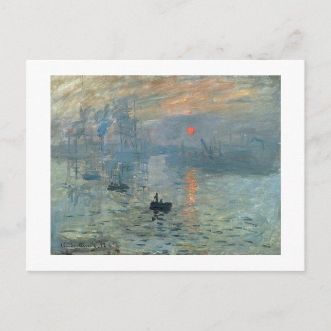 Postal Festiva Monet Impression Sunrise Soleil Levant Painting (Anverso)