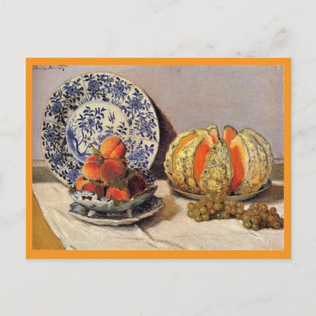 Postal Festiva Monet - Sigue la vida con el melón (Anverso)