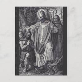 Postal Festiva Mono benedictino inglés de Saint Boniface