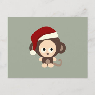 Postal Festiva Mono de los navidades