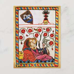 POSTAL FESTIVA MONOGRAM DE PARCHMENT EL DÍA DE SAN VALENTÍN DE AM