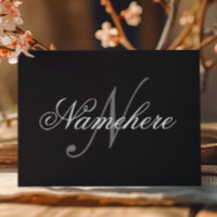 Monograma único personalizado de nombre blanco y n