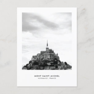 Postal Festiva Mont SaintMichel France Monochrome Travel Postcard