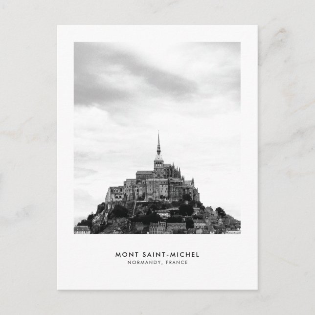 Postal Festiva Mont SaintMichel France Monochrome Travel Postcard (Anverso)