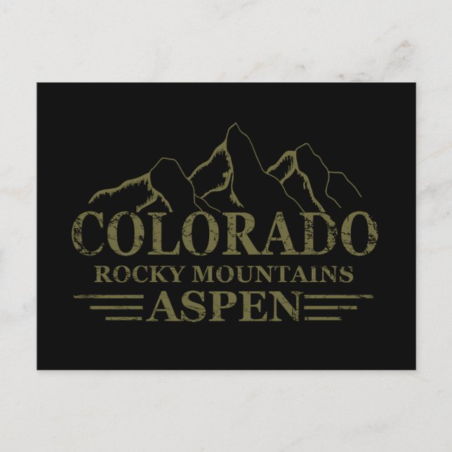 Postal Festiva Montañas Rocosas Aspen Colorado (Anverso)