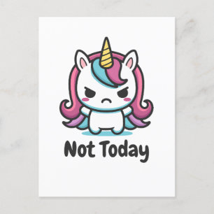 Postal Festiva Moody Kawaii Unicorn Personalizado Textos