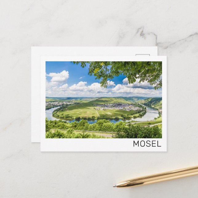 Postal Festiva Moselle Loop Trittenheim Panorama Alemania Souveni (Anverso/Reverso In Situ)