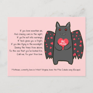 Postal Festiva Mothman Valentine Card