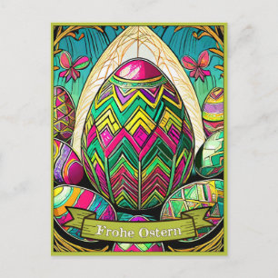 Postal Festiva Motivo de Pascua de dibujos animados coloridos con