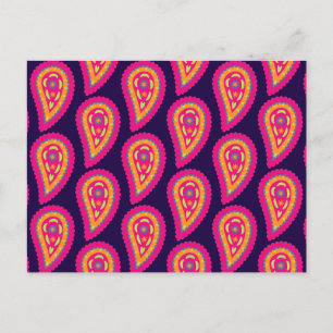 Postal Festiva Motivo Floral Boho Rosa