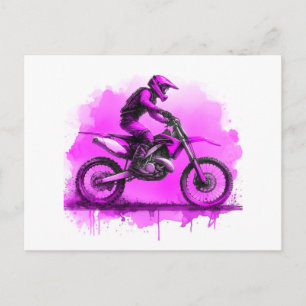 Postal Festiva Moto de tierra de color agua púrpura