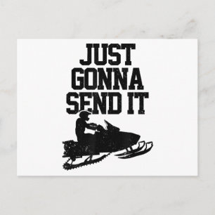 Postal Festiva Motonieve Just Gonna Send It Divertido Gif de Trin