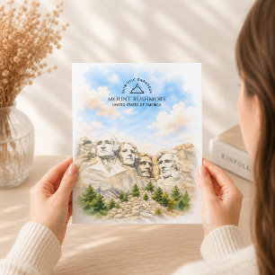 Postal Festiva Mount Rushmore Icono Famoso   Viaje
