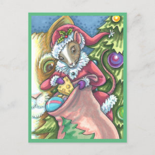 POSTAL FESTIVA MOUSE SANTA TRAE BUENOS REGALOS DE NAVIDADES DE GA