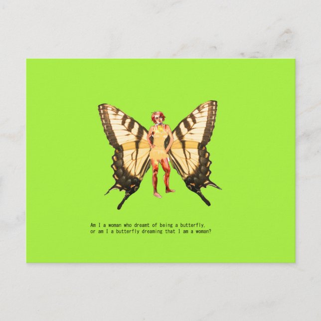 Postal Festiva Mujer mariposa (Anverso)