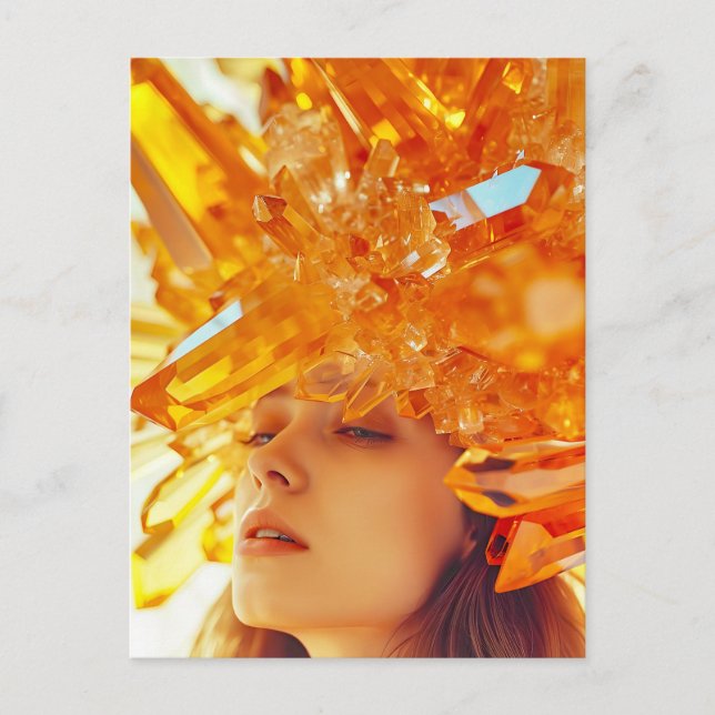 Postal Festiva Mujer mascara de cristal adorada con gritos de Top (Anverso)