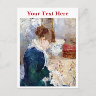 Postal Festiva Mujer masticando por Berthe Morisot