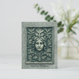 Postal Festiva Mujer verde - Piedra