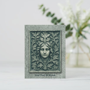 Postal Festiva Mujer verde - Piedra