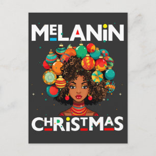 Postal Festiva Mujeres negras Navidades melanin sista Xmas Sistas