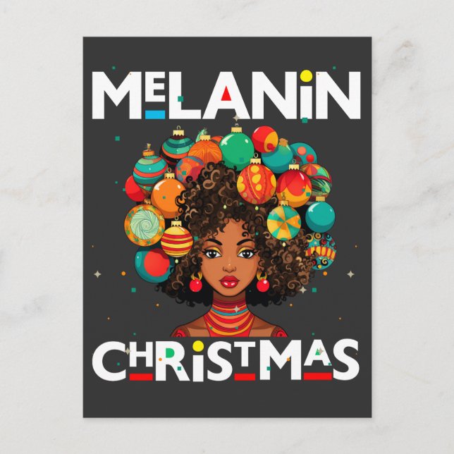 Postal Festiva Mujeres negras Navidades melanin sista Xmas Sistas (Anverso)