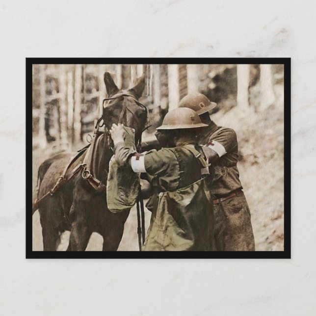 Postal Festiva Mule de Missouri en una máscara de gas (Anverso)