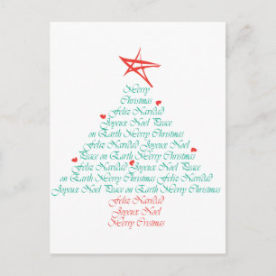 Postal Festiva Multilingual Merry Christmas!