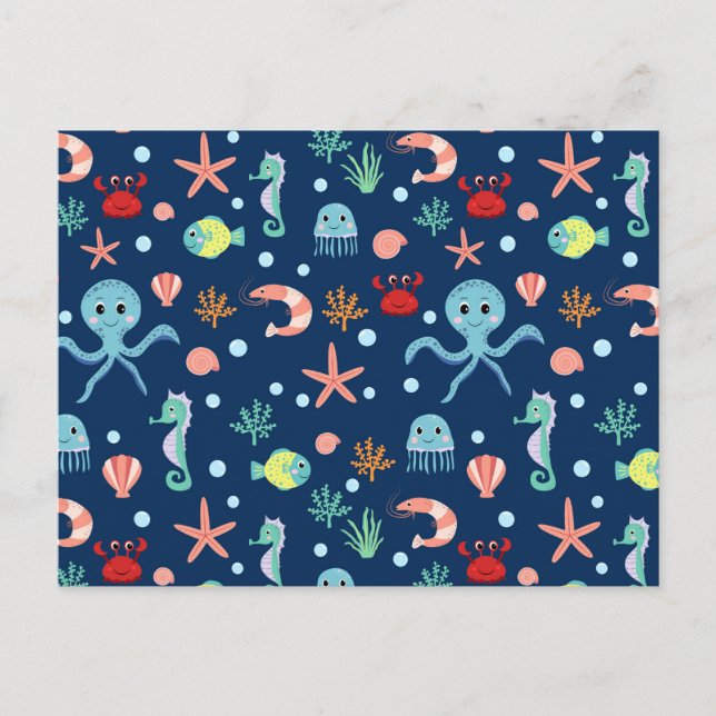 Postal Festiva Mundo Marino (Anverso)