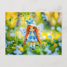 Muñecas con flores Gorras y azules