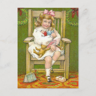 Postal Festiva Muñecas navidades