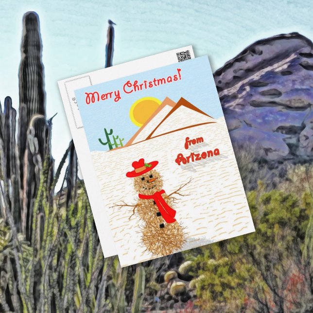 Postal Festiva Muñeco de nieve del Tumbleweed de Arizona (Subido por el creador)