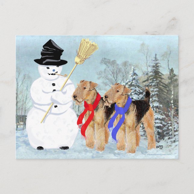 Postal Festiva Muñeco de nieve mágico (Anverso)