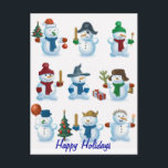 Postal Festiva muñecos de nieve divertidos<br><div class="desc">muñecos de nieve divertidos</div>