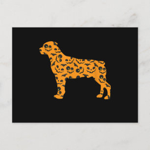 Postal Festiva murciélago de calabaza de rottweiler forma diverti
