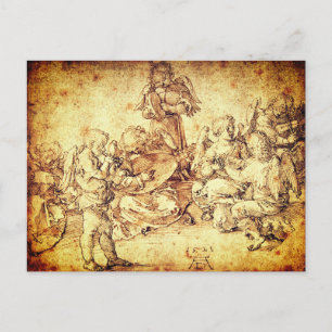 Postal Festiva Música que hace ángeles por Albrecht Durer